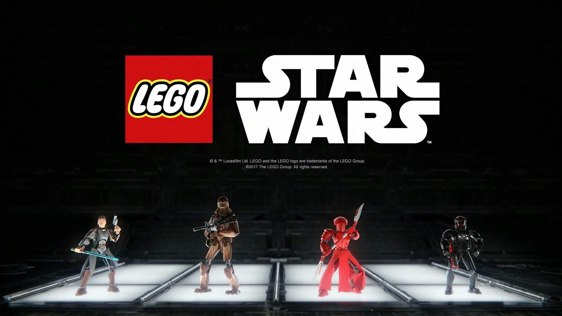 Packshot of all the characters of the Star Wars Lego buildable figures